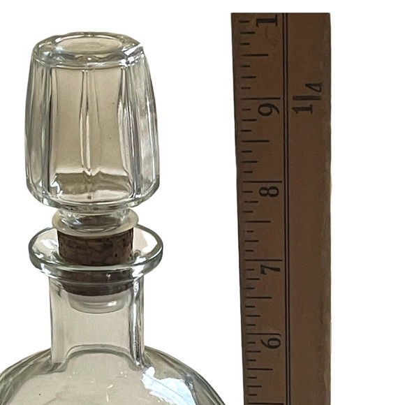 Vintage MCM Clear Glass Liquor Alcohol Decanter Bottle with Cork Topper - Picture 6 of 6